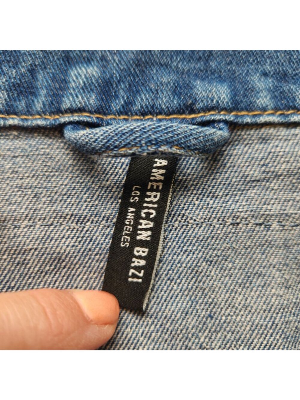 Distressed Denim Jacket Paris New York London Milano Oversized Glam Supermodel - Picture 11 of 13